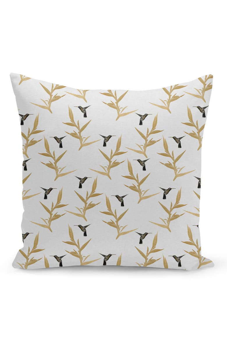 CURIOOS Hummingbird & Flower II Throw Pillow, Main, color,