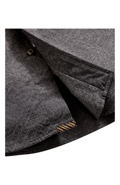 Billy Reid Paisley Melange Cedar Shirt In Asphalt
