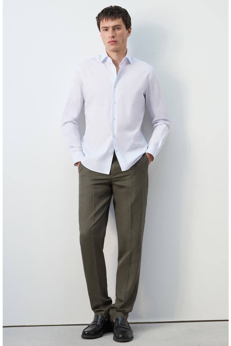 Slim Fit Stripe Cotton Button-Up Shirt, Alternate, color, WHITE