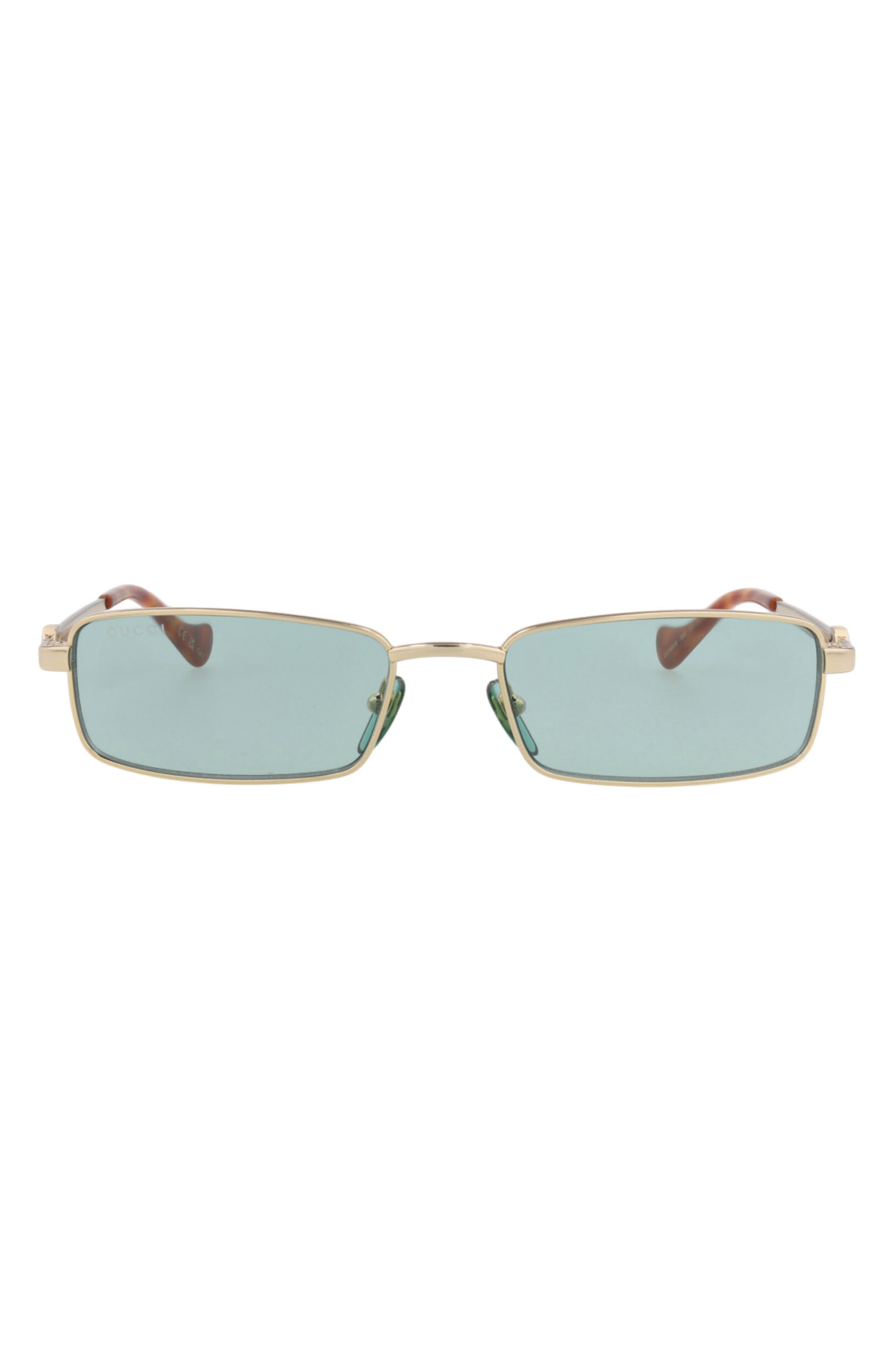 56mm Rectangle Metal Frame Sunglasses