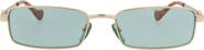 Gucci 56mm Rectangle Metal Frame Sunglasses