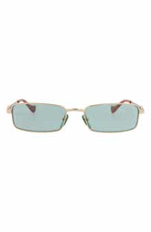 56mm Rectangle Metal Frame Sunglasses