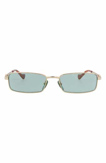 56mm Rectangle Metal Frame Sunglasses