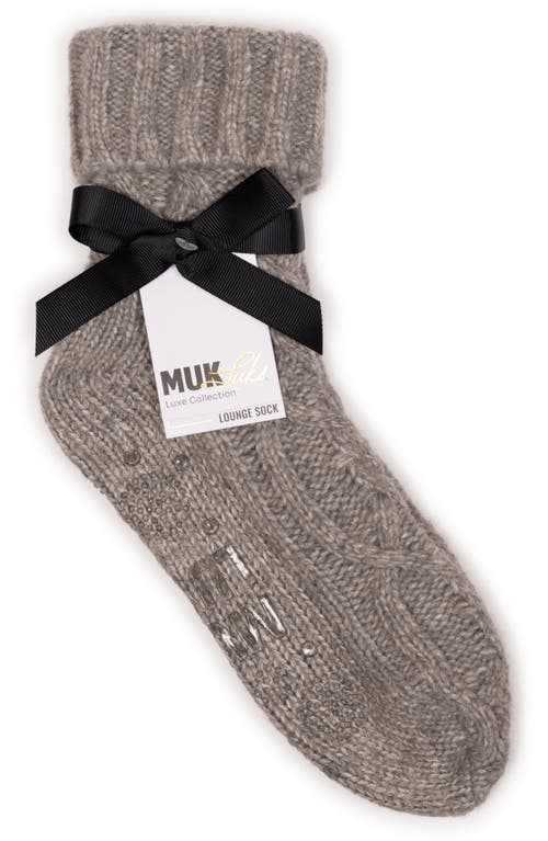 Muk Luks Cuffed Lounge Socks In Brown