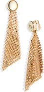 Rabanne Crystal Mesh Clip-On Drop Earrings