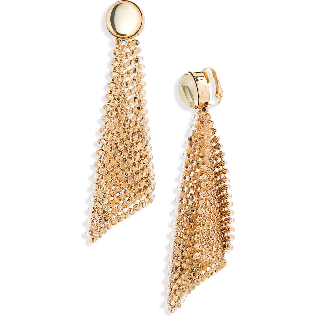 Rabanne Crystal Mesh Clip-On Drop Earrings in Gold /Transparent  product