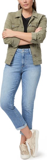 Brigitte Cuff High Waist Crop Boyfriend Jeans