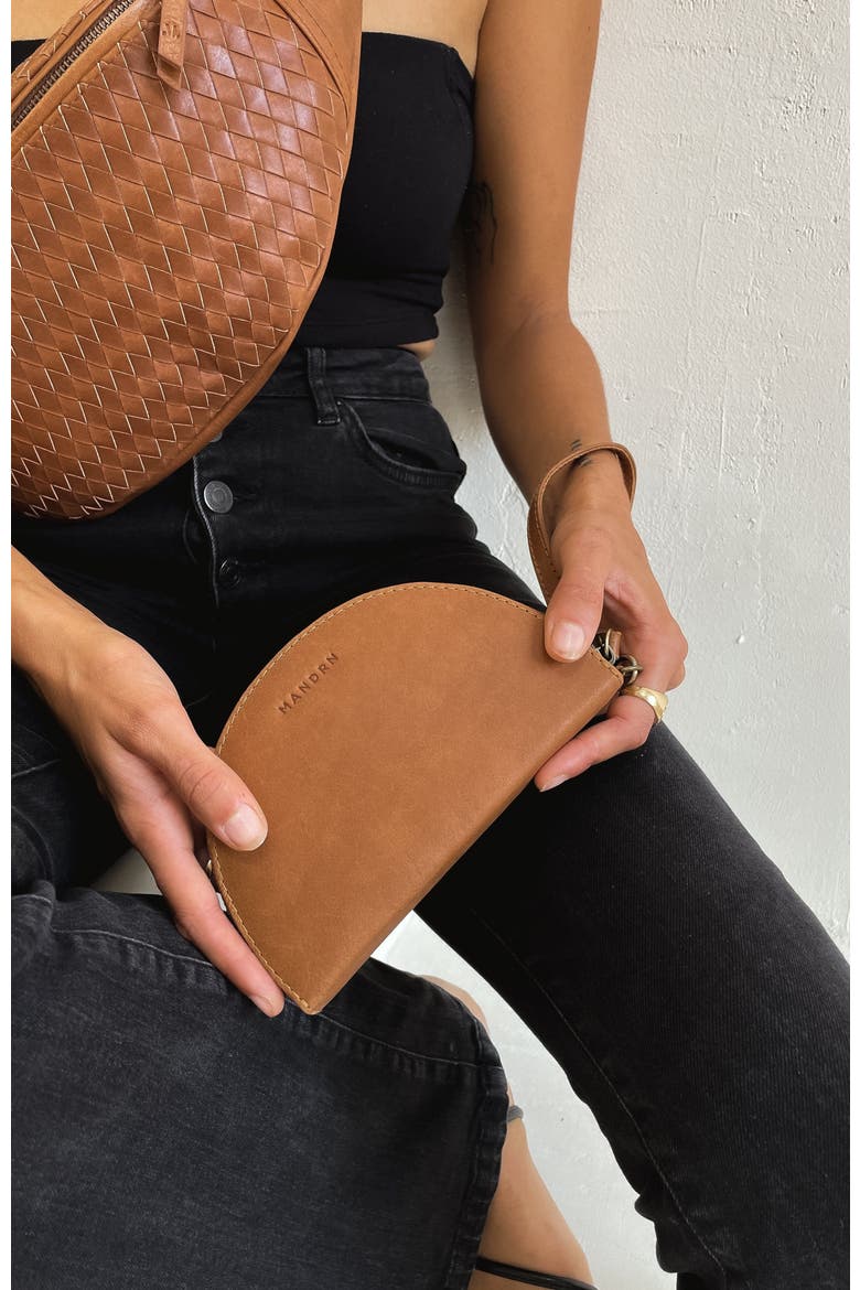 Leather Halfmoon Wallet, Alternate, color, Tan