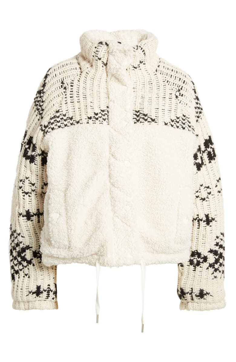 BLANKNYC Knit Sleeve Faux Shearling Jacket, Alternate, color,