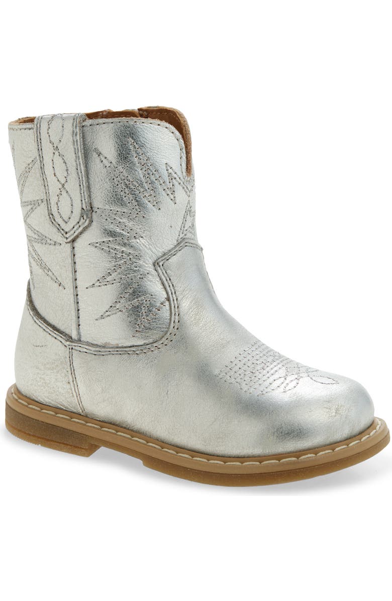 Golden Goose Kids' Wish Star Western Boot, Main, color, Silver
