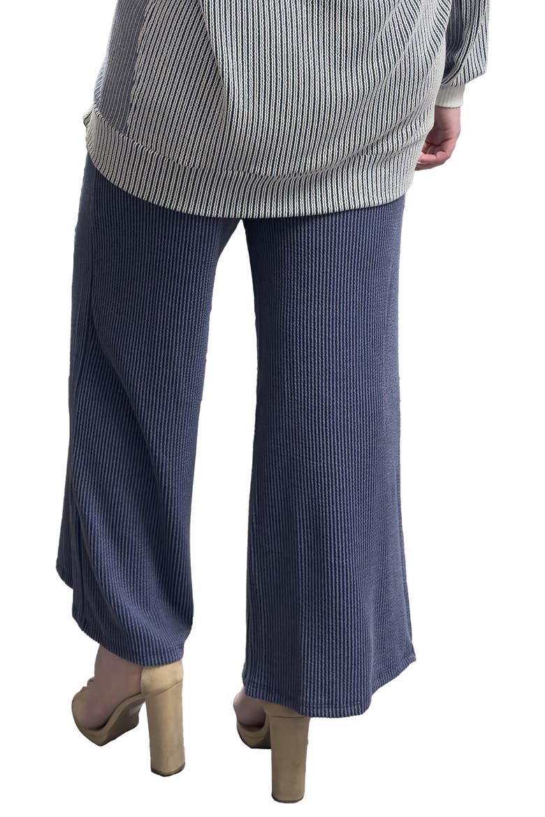 Texture Wide Leg Ankle Pants, Alternate, color, NAVY