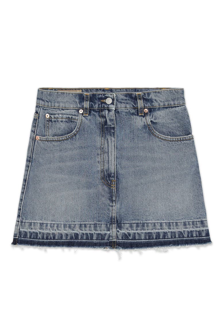 Mini Denim Skirt, Main, color, Bleach Wash