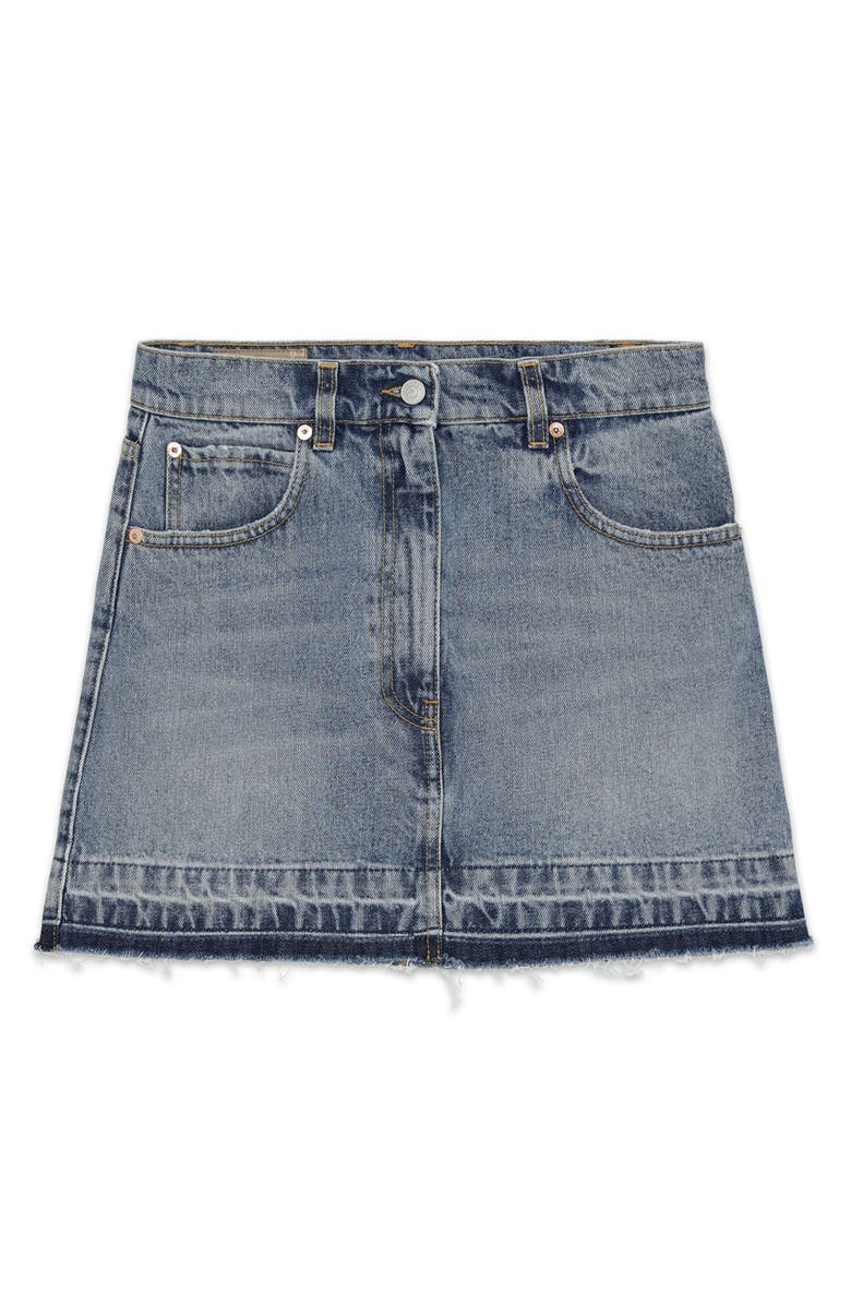 Fortela Mini Denim Skirt, Main, color, Bleach Wash