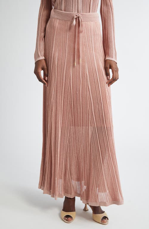 Zimmermann Lucky Metallic Maxi Skirt In Metallic Pink