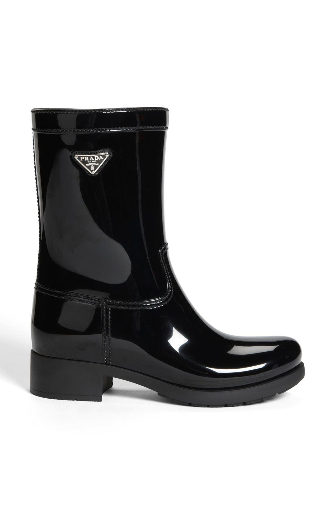 Prada Rubber Rain Boot, Alternate, color, 