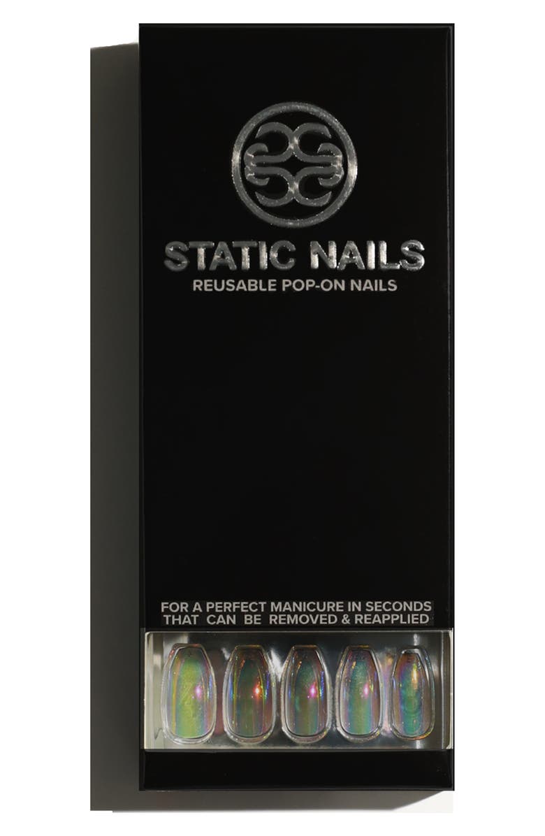 Static Nails Smoke and Mirrors Holographic Pop-On Reusable Manicure Set, Alternate, color, 