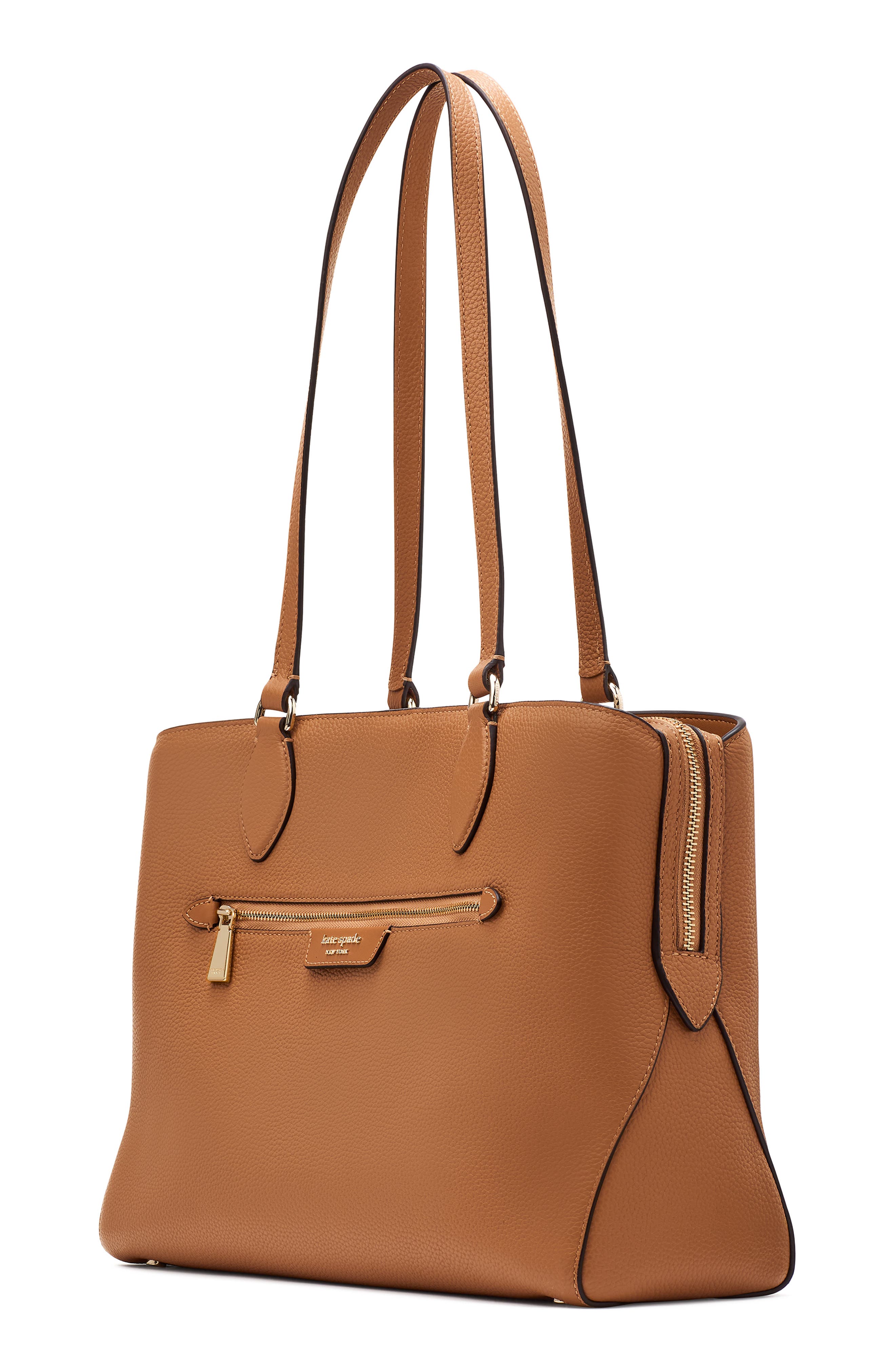 hudson pebble leather work tote, Main, color, BUNGALOW