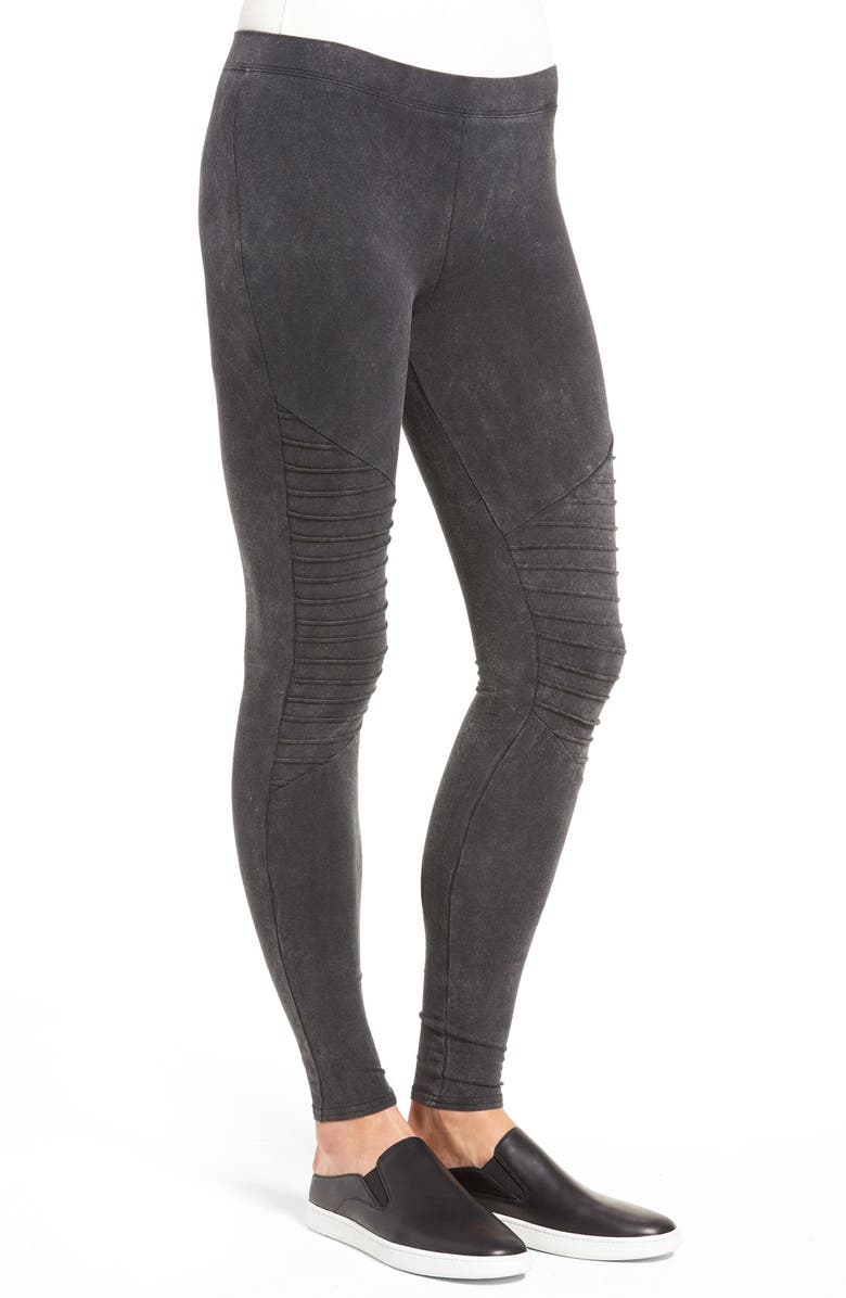 Nordstrom Moto Washed Cotton Blend Leggings, Alternate, color, 