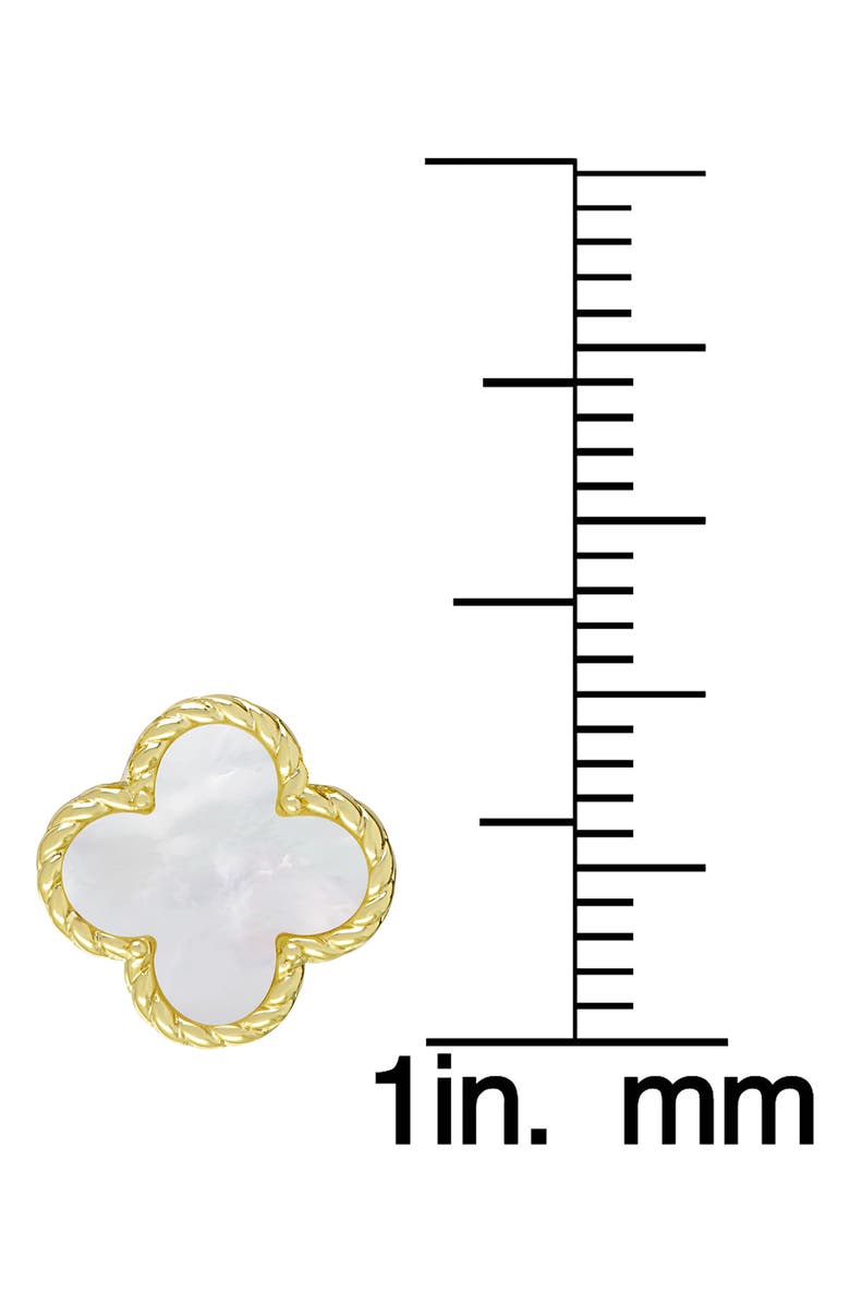 Lily Nily Kids' Mother-of-Pearl Clover Stud Earrings, Alternate, color, Gold