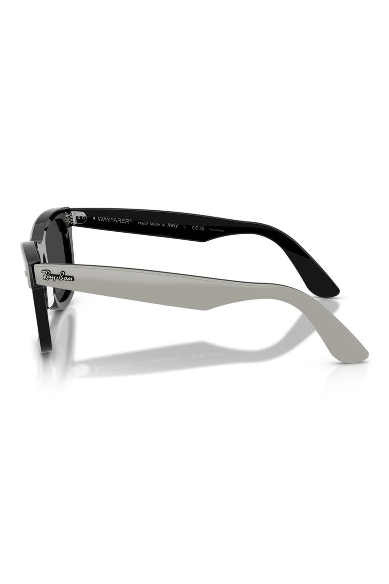 50mm Wayfarer Polarized Square Sunglasses, Alternate, color, GREY ON BLACK / POLAR BLACK