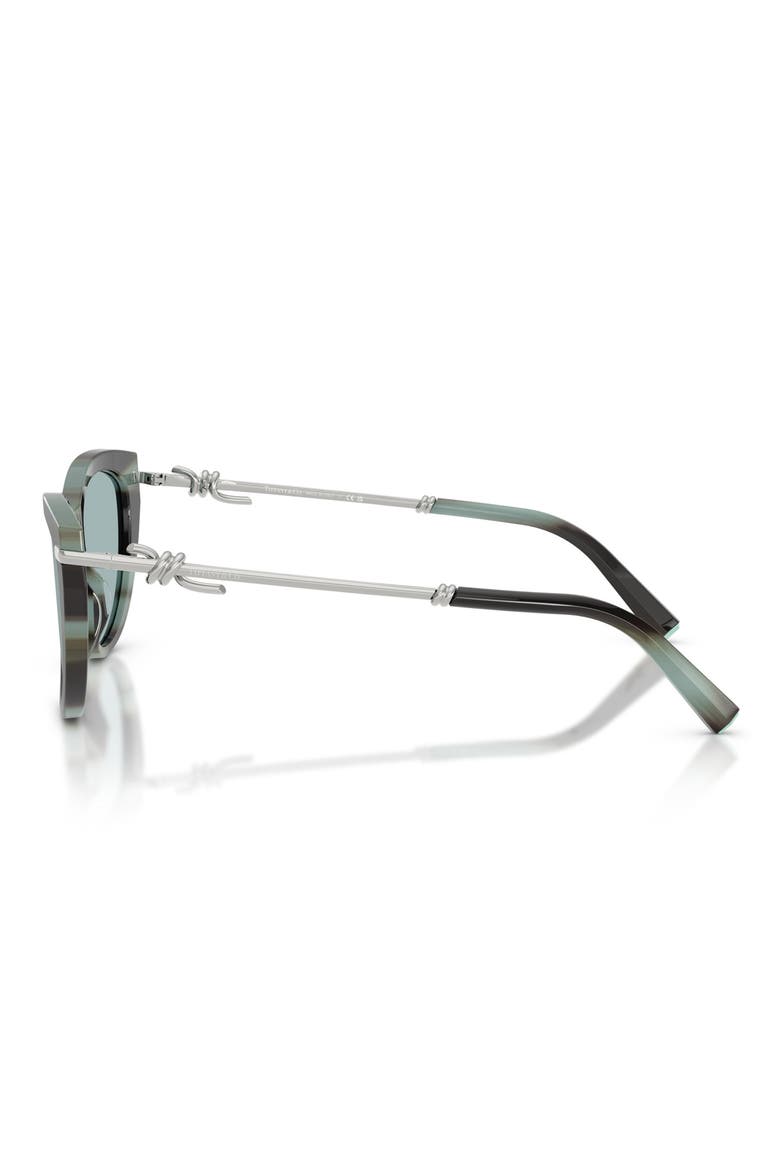 55mm Cat Eye Sunglasses, Alternate, color, STRIPED BLACK TIFFANY / AZURE