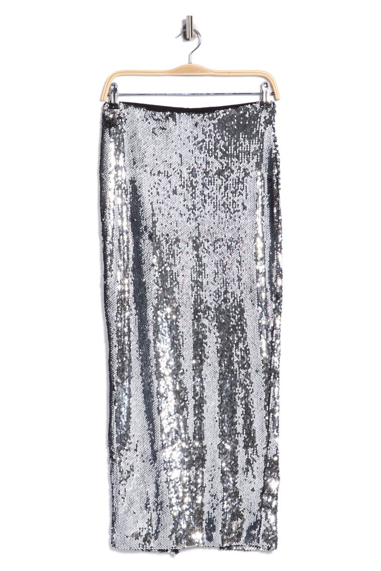 Oxly Sequin Midi Skirt, Alternate, color, SILVER 2-TONE