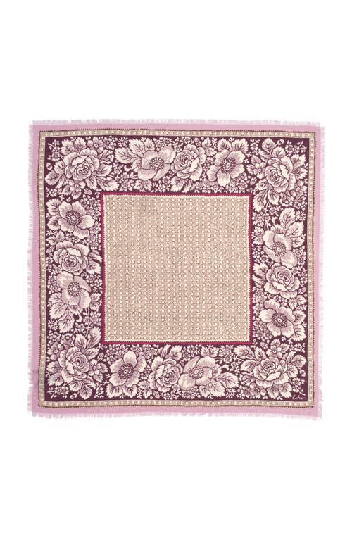 Echo Vintage Floral Dot Wool Bandana In Brown