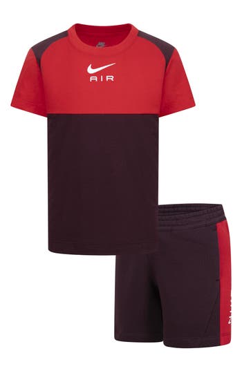 Nike Logo-embroidered Shorts Set In Burgundy Crush
