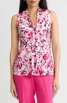 Tie Neck Sleeveless Bias Cut Satin Top