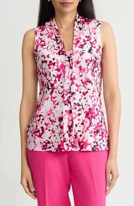 Tie Neck Sleeveless Bias Cut Satin Top