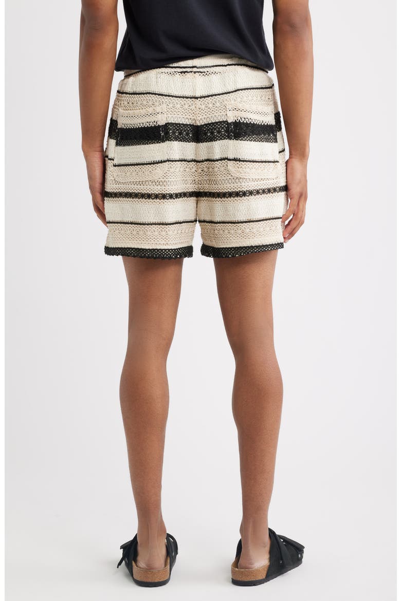 Charley Stripe Woven Drawstring Shorts, Alternate, color, CREAM