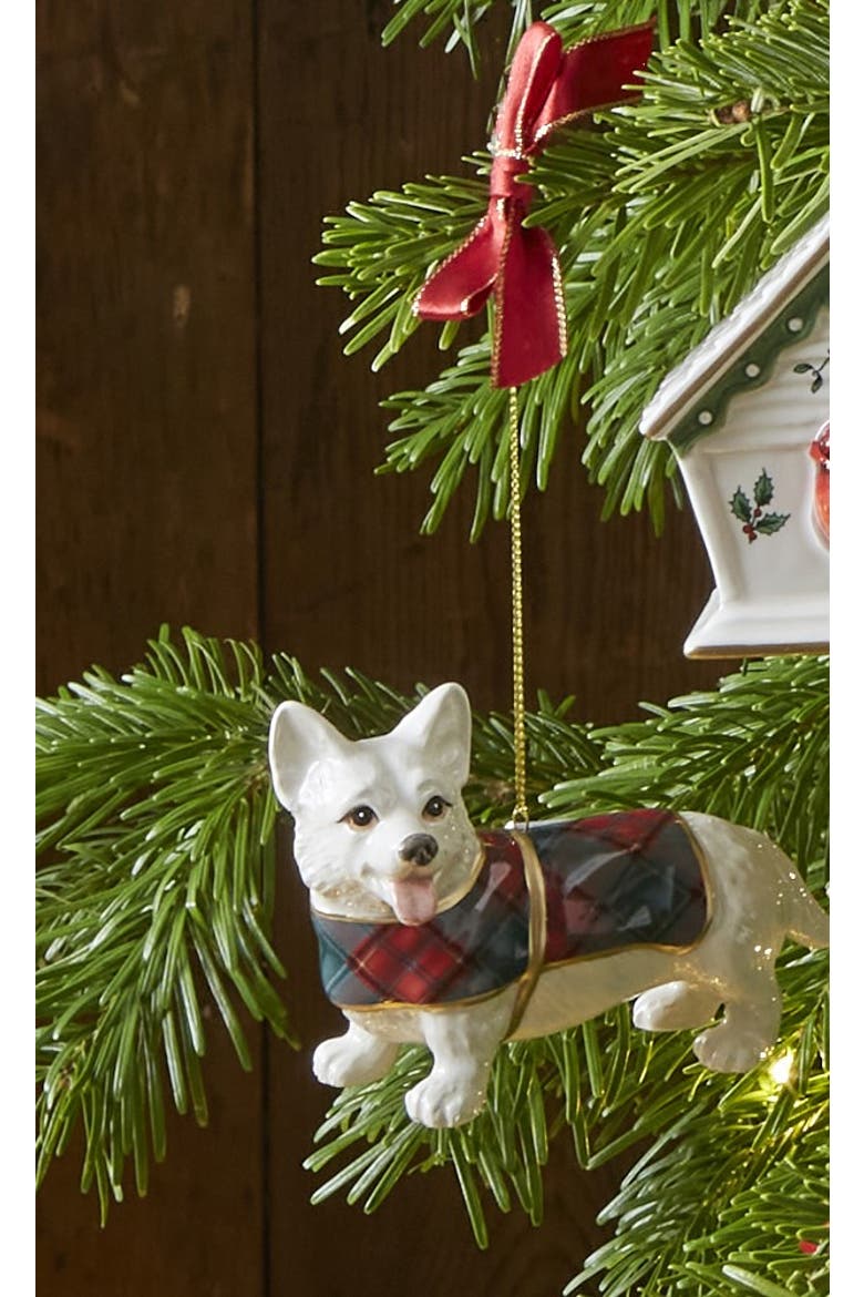 Christmas Tree Tartan Corgi Ornament 3", Alternate, color, Multi