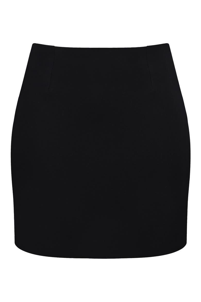 Roda Tailored Crepe Miniskirt, Alternate, color, BLACK