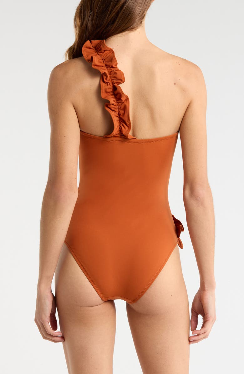 Ulla Johnson Capri One-Shoulder One-Piece Swimsuit, Alternate, color, Sienna