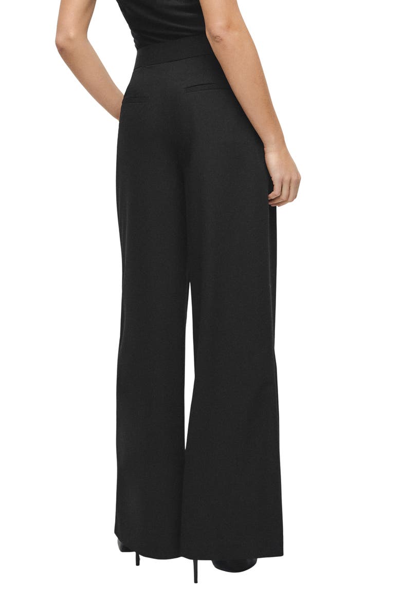 Pleated Wide Leg Pants, Alternate, color, BLACK