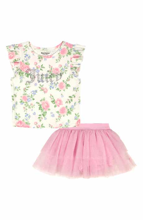Juicy Couture Floral Ruffle Bodysuit & Tutu Skort Set