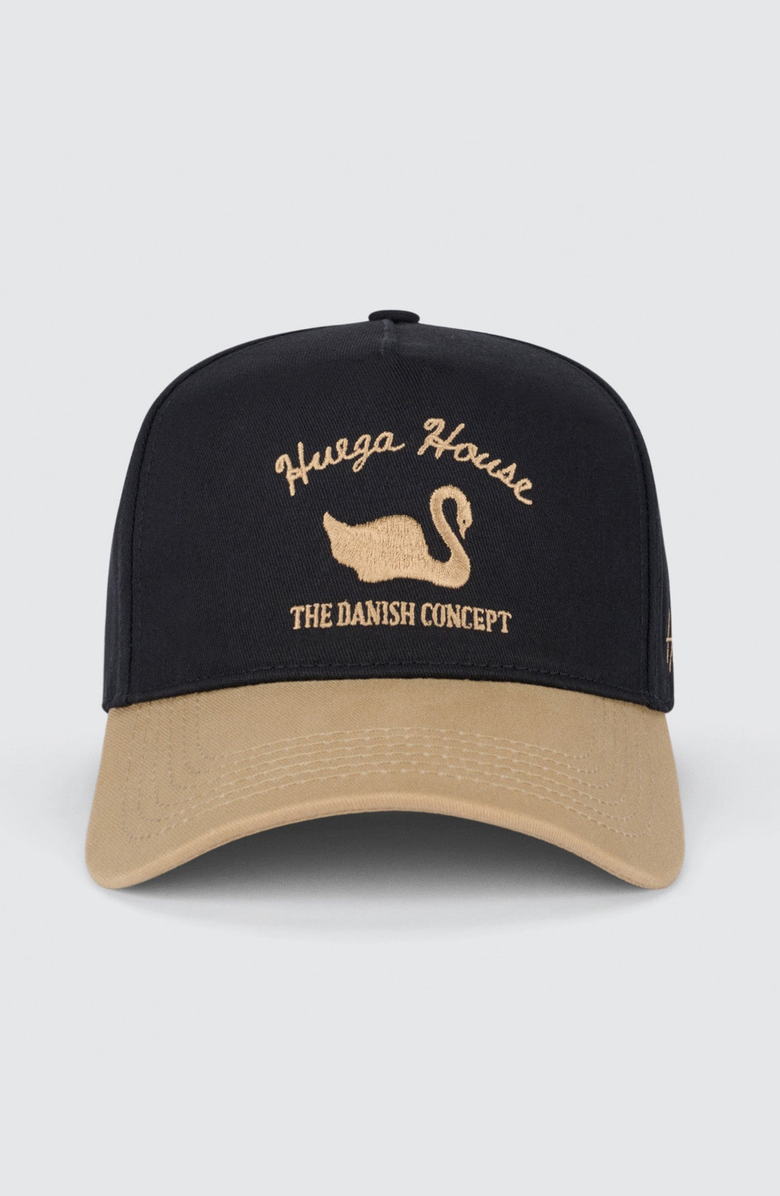 Huega House Vintage Swan Hat, Main, color, Khaki & Black