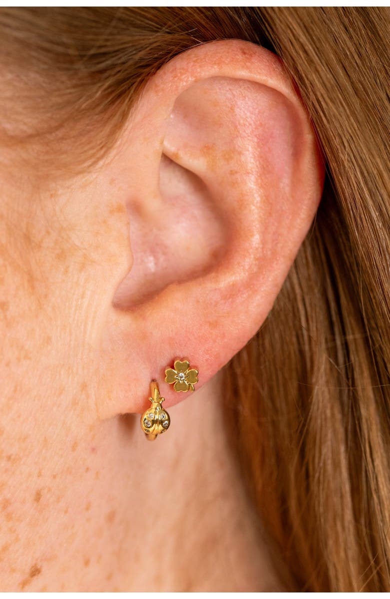 Alex and Ani Love Luck Stud Set, Alternate, color, Gold