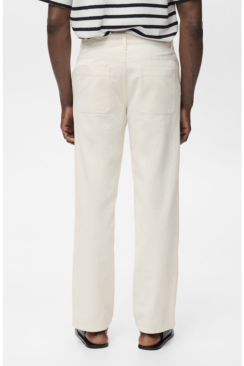 Cotton & Linen Straight Leg Jeans, Alternate, color, OFF WHITE