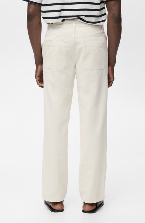 Mango Men's Cotton-linen Blend Regular-fit Jeans In White