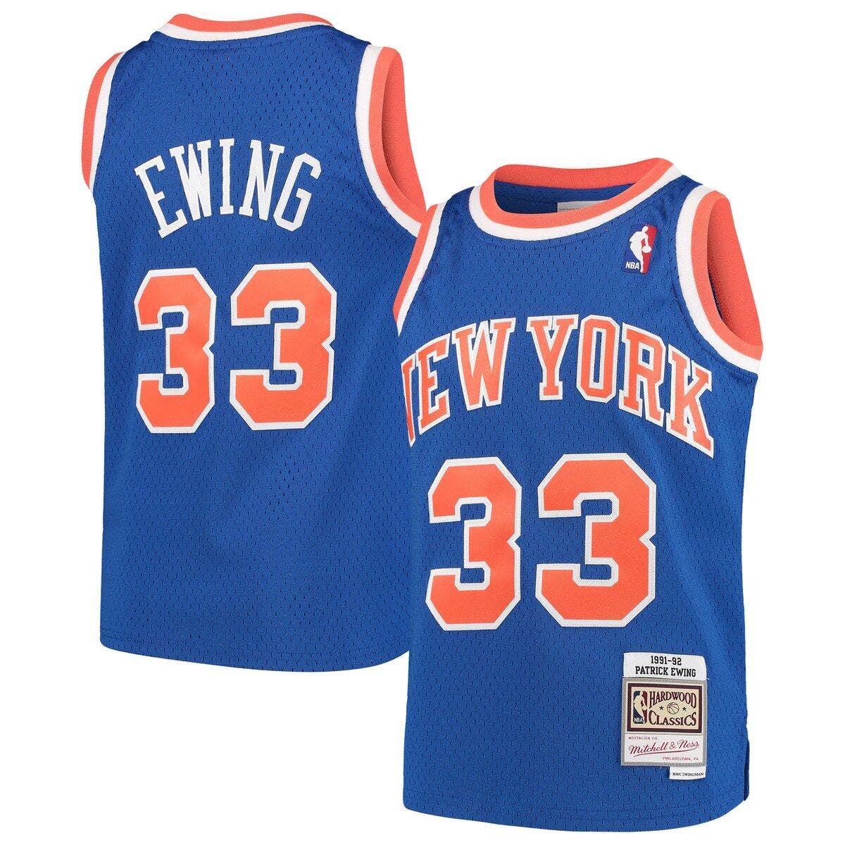Youth Mitchell & Ness Patrick Ewing Blue New York Knicks Hardwood