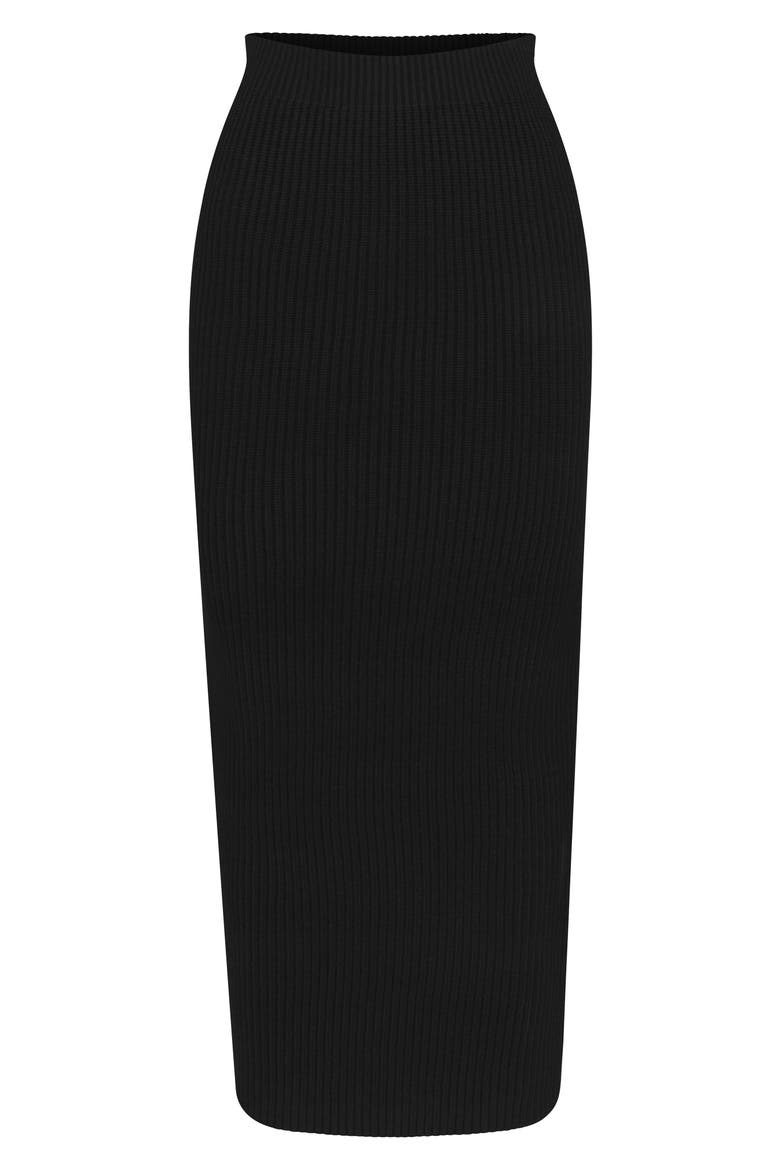 Knit Maxi Skirt, Alternate, color, BLACK