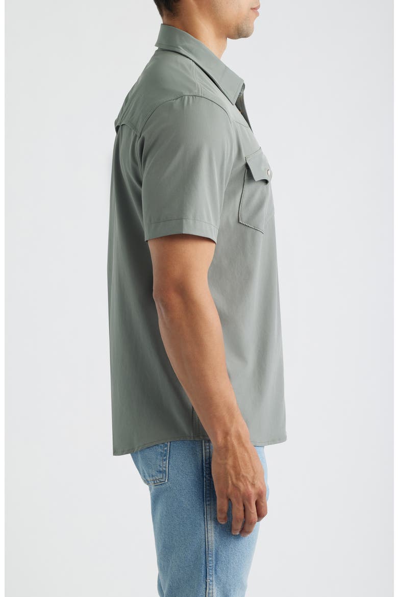 Performance Western Short Sleeve Button-Up Shirt, Alternate, color, CACTUS