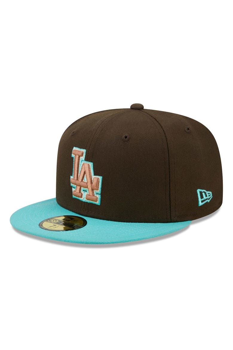 Men's New Era Brown/Mint Los Angeles Dodgers  Walnut Mint 59FIFTY Fitted Hat, Alternate, color, Brown