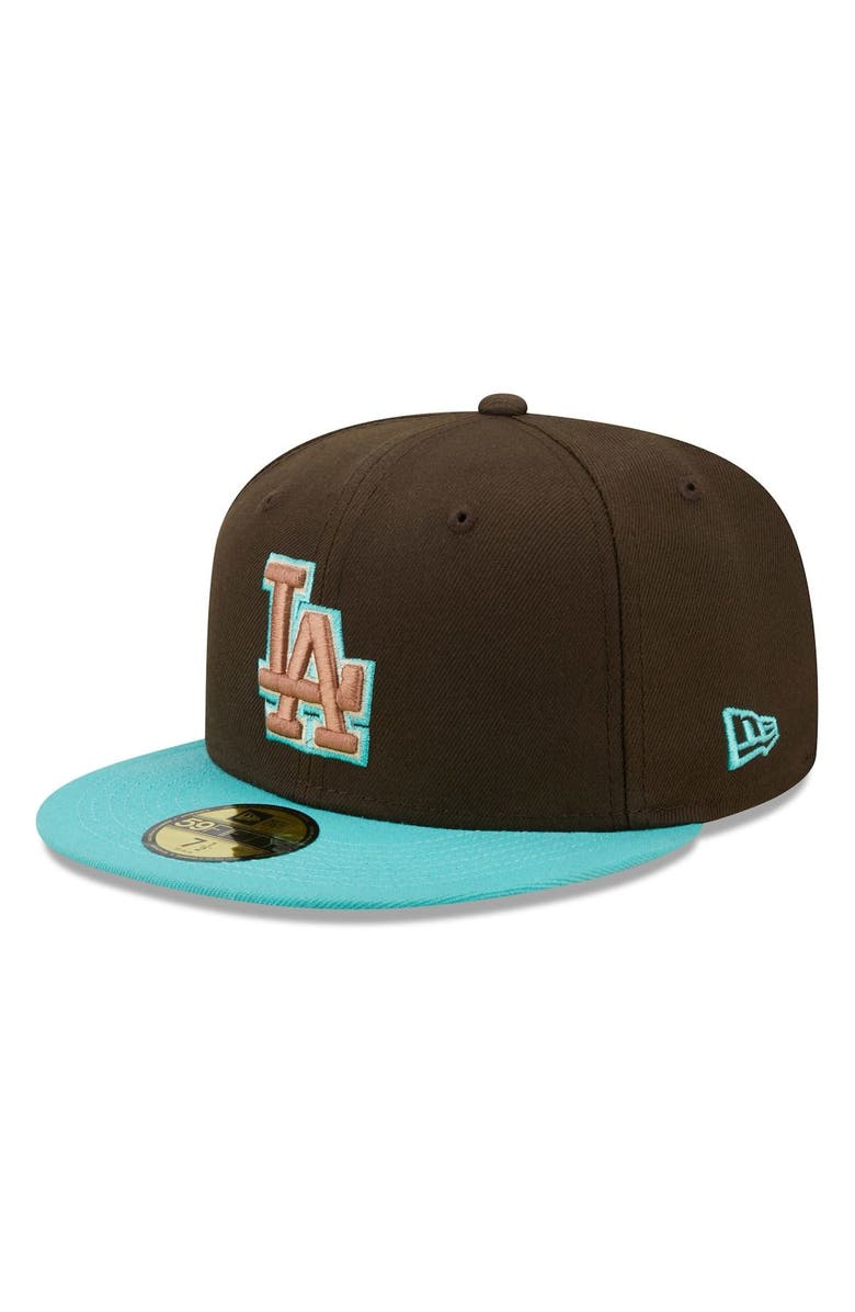 New Era Men's New Era Brown/Mint Los Angeles Dodgers  Walnut Mint 59FIFTY Fitted Hat, Alternate, color, 