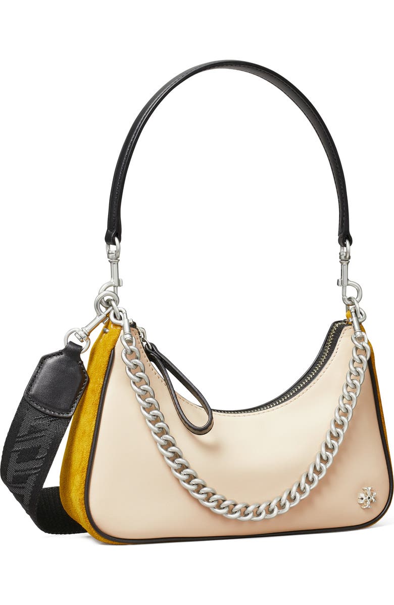 Tory Burch 151 Mercer Colorblock Small Crescent Bag, Alternate, color,