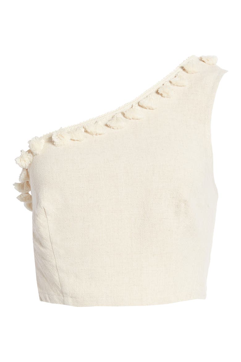 One-Shoulder Crop Top, Alternate, color, BEIGE