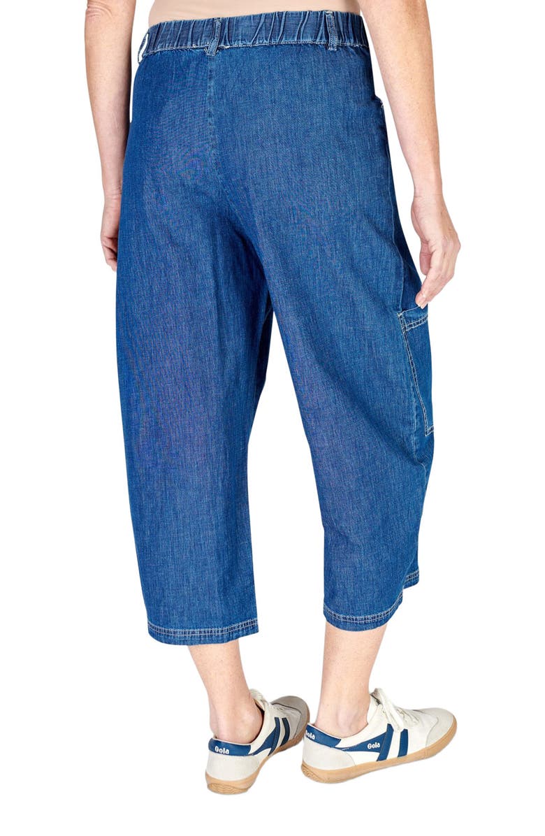 Alembika Denim Capri with knee patch pocket detail, Alternate, color, 