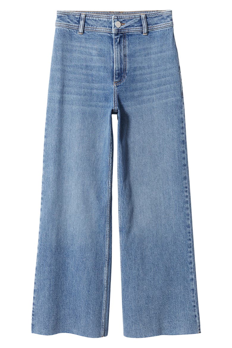 High Waist Culotte Jeans, Alternate, color, MEDIUM BLUE