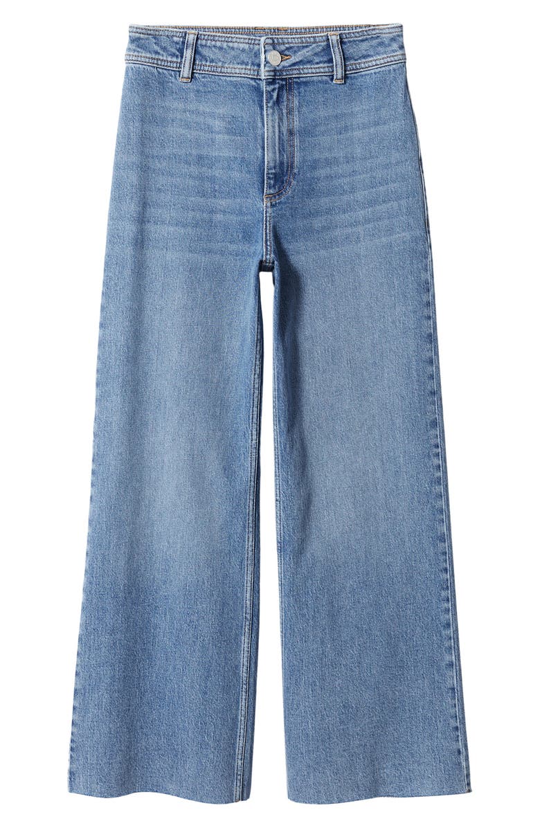 MANGO High Waist Culotte Jeans, Alternate, color,